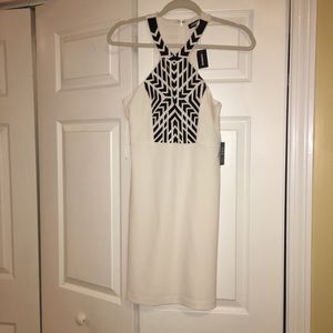 White with black detail dress from Express NWT